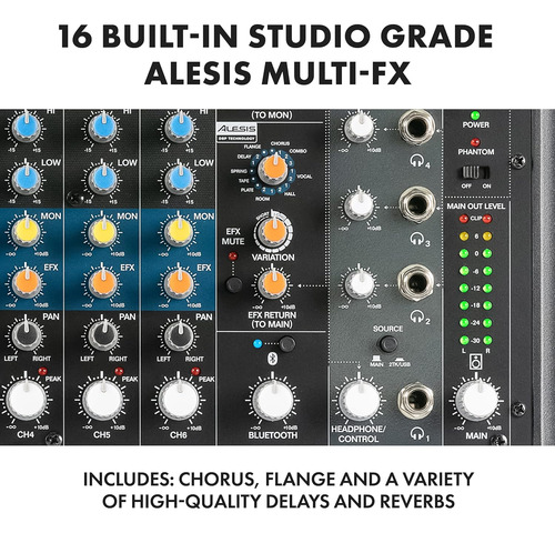 Mezclador De Audio Alto Truemix 800fx Con 4 Entradas De Micr