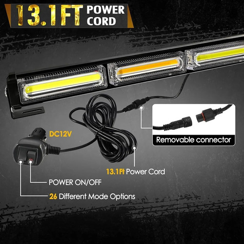 Barra Torreta Estrobo Code Leds Cob 47 Plug 80 W Police