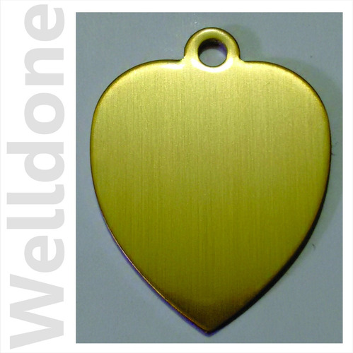 Placa Corazón De Aluminio Dorado Para Sublimar A Dos Caras