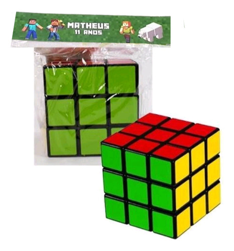 X10 Souvenirs Sorpresitas Cubo Mágico Rubik 5x5cm Minecraft 