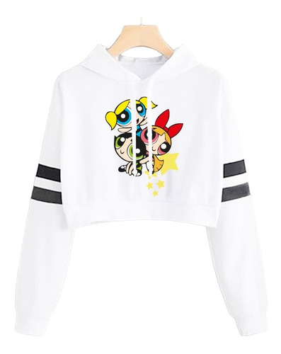 Buzo Buso Blanco Saco Hoodies Corto Chicas Super Poderosas 