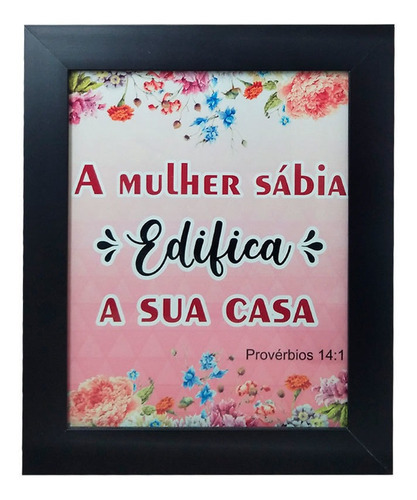 Quadro Decor A Mulher Sábia C/ Moldura E Vidro Mdf Adesivado