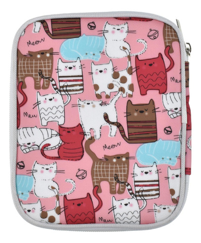Estuche De Agujas De Gancho De Gato Colorido El 11x18cm