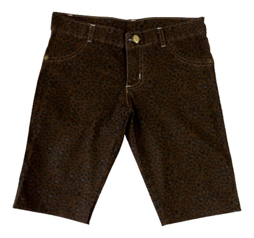 Bermuda Jean Elastizad Animalprint Chupín Unisex Adolescente