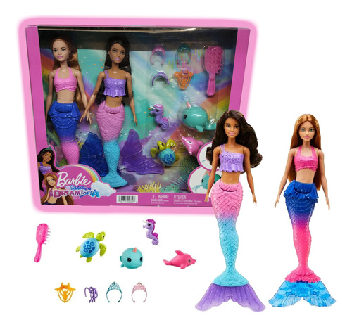 Barbie Dreamtopia Sirena Set 2 Muñecas Aventura Oceano Pack
