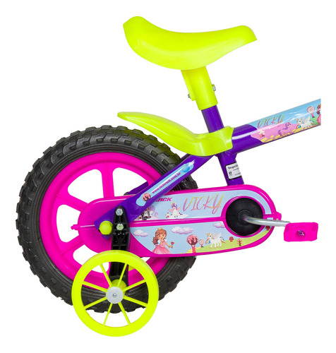 Bicicleta Infantil Menina Roda Treinamento Aro 12 Vicky La