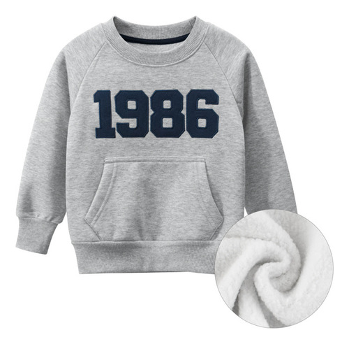 Sudadera De Manga Larga De Algodón Con Forro Polar Para 27 Niños