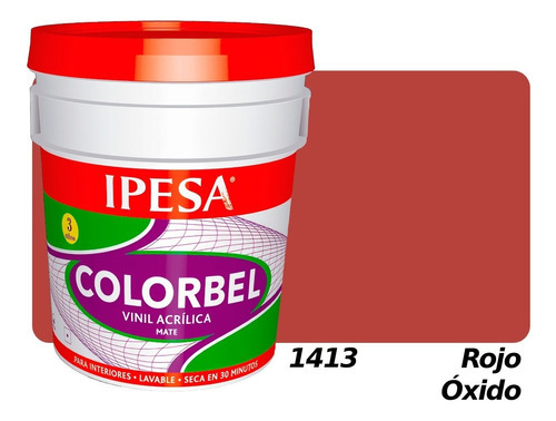 Pintura Vinílica Interior 4 Litros Colorbel 3 Años Galón Color Rojo óxido