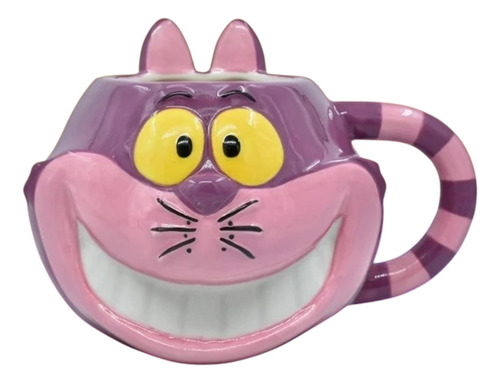 Taza 3d Galería Dc Disney Gato Risón Alicia Con Cocoa 13.5g Color Morado Gssto Risón