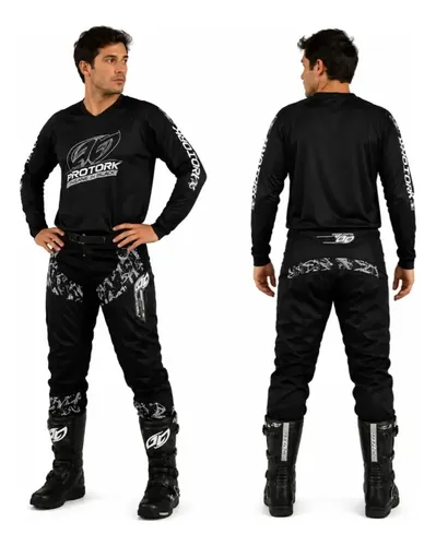 Conjunto Camisa Calça Pro Tork Insane In Black Trilha Enduro