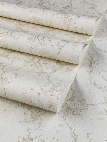 Imagem 5 de 8 de Papel De Parede Listrado Vinílico Alto Relevo Dourado + Cola