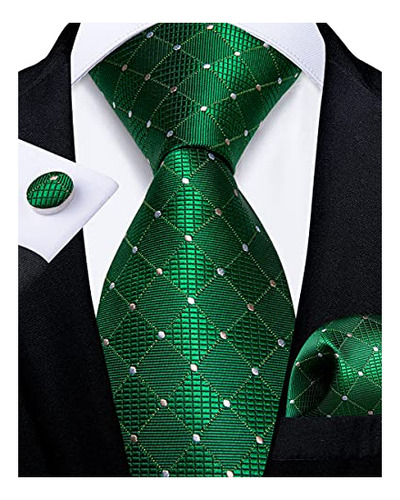 Dibangu Mens Silk Green Paisley Tie Woven Necktie Y Vtddv