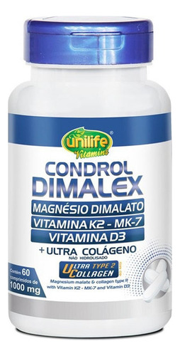 Kit 2 Condrol Dimalex 1000mg Unilife 60 Comprimidos Sabor Natural