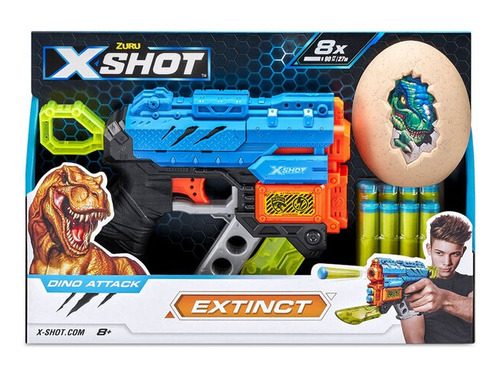 Pistola Nerf/ X Shot Dino Attack Extinct 8 Dardos 1 Huevo 
