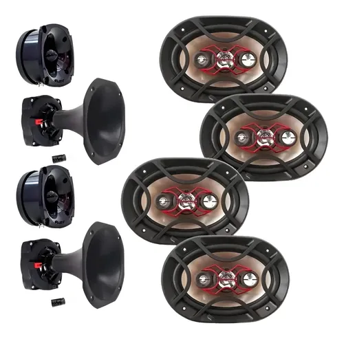 Kit 4 Alto Falante Bravox 6x9 + 2 Tweeter + 2 Driver Unlike
