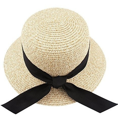 Sol Mujeres Del Sombrero De Paja De La Upf 50+ Beach Finshin