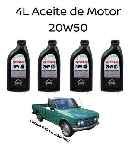 Pqte 4 Litros Aceite 20w50 Pick Up L20 1976