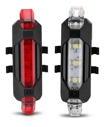 Kit Luces Bicicleta Led Usb Recargables Blanca + Roja 