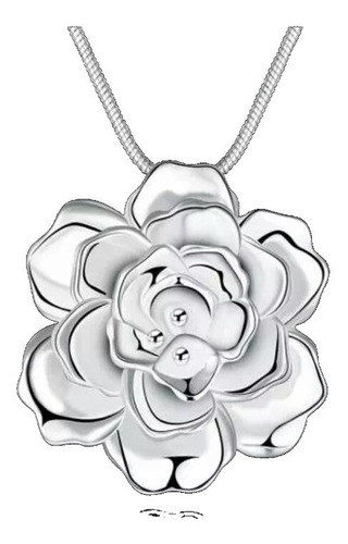 Cadena + Rosa Plata 925 En Caja Collar Regalo Mujer