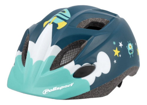 Casco De Bicicleta Para Niños Celeste Polisport  48/52 