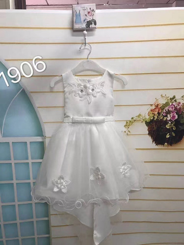 Imagen 2 de 2 de Vestido Importado Nena C/cola Fiestas Comunion Evento V1906