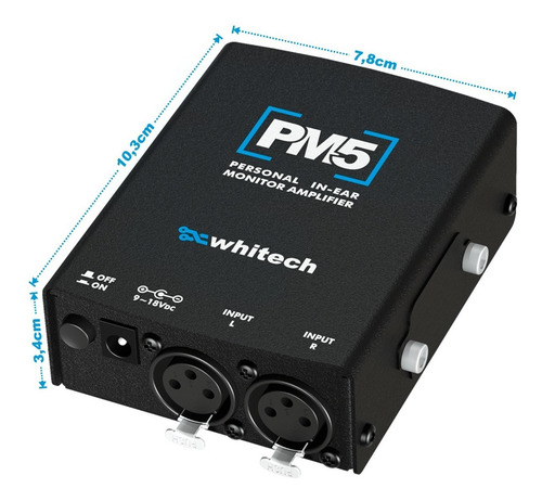 Amplificador Para Fones Pm5 ( Xlr ) - Whitech