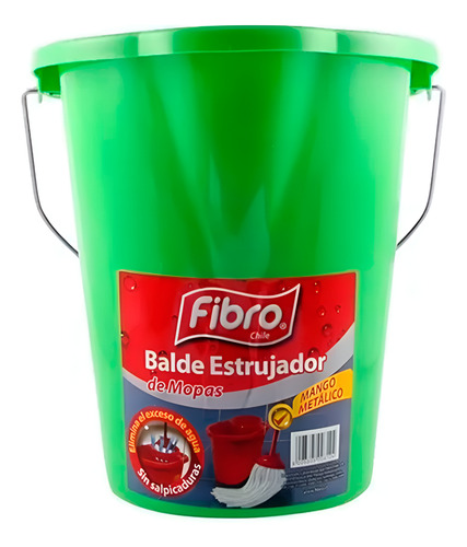 Balde Con Estrujador De Mopa Fibro 14 Lts Verde