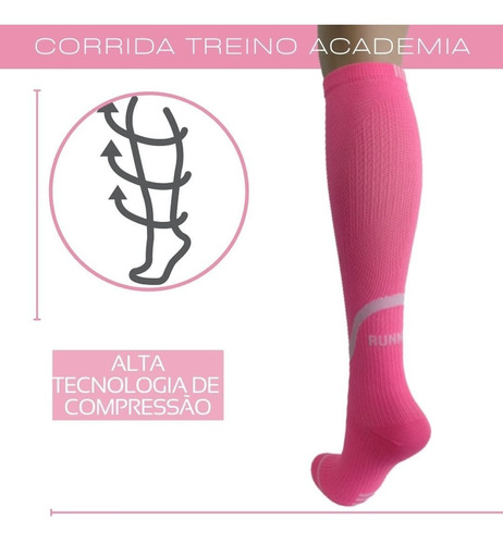Imagem 5 de 7 de 03 Pares Meias Femininas Compressivas Neon Selene Compressão