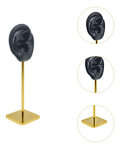 Base Cuadrada De Exhibición De Pendientes En Derecho Negro