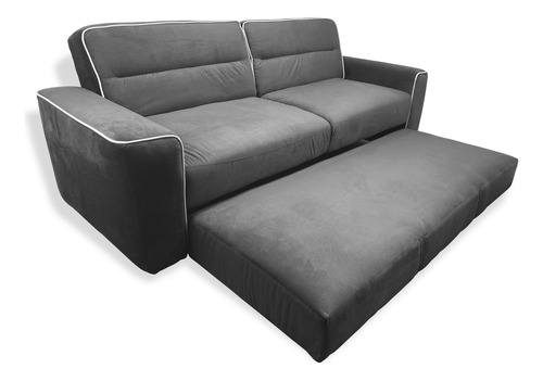 Sofá Cama Sillón Sala Hogar Minimalista 3 Posiciones Gris Liso