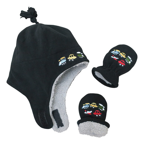 N'ice Caps Boys Sherpa Lined Micro Polar Sombrero Bordado Y