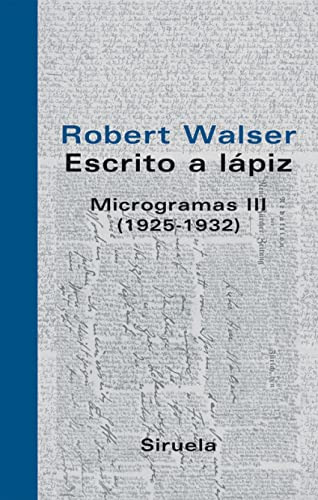 Libro Escrito A Lápiz Microgramas Iii De Walser R Walser Rob