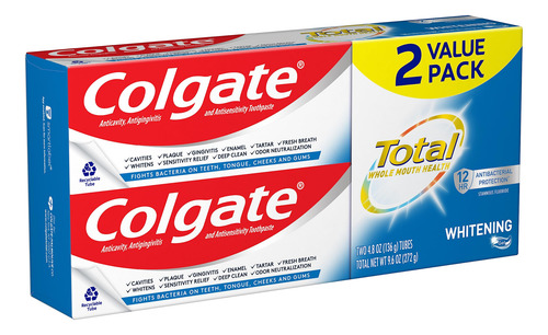 Gel Clareador Colgate Total, Embalagem Com 2 Unidades, 9,170