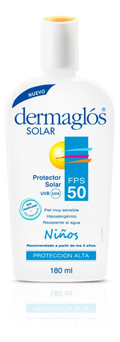 Protector solar  para niños Dermaglós  Niños FPS 50 50FPS  en emulsión 180mL