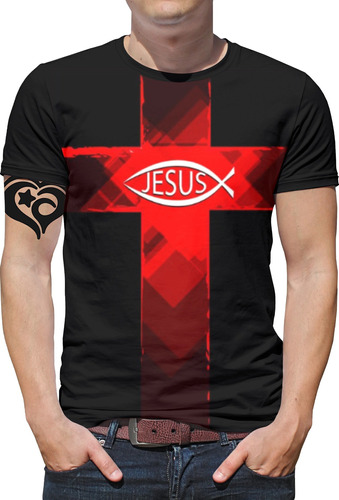 Camiseta Jesus Plus Size Gospel Criativa Masculina Roupa Et3