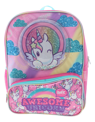 Mochila Primaria Ruz Onix Awesome Unicorn Rosa