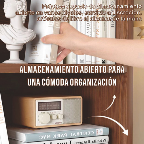 Librero Minimalista Blanco De Madera Con 4 Niveles 120cm