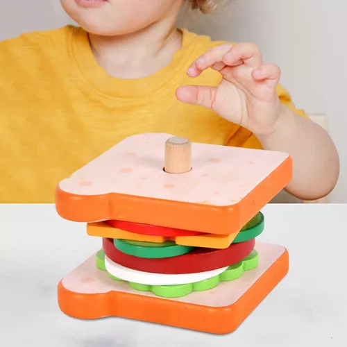 Juguete De Comida Montessori Hamburger Kitchen