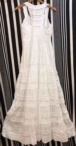 Vestido Blanco Indú Bordado Mano Meses sin intereses