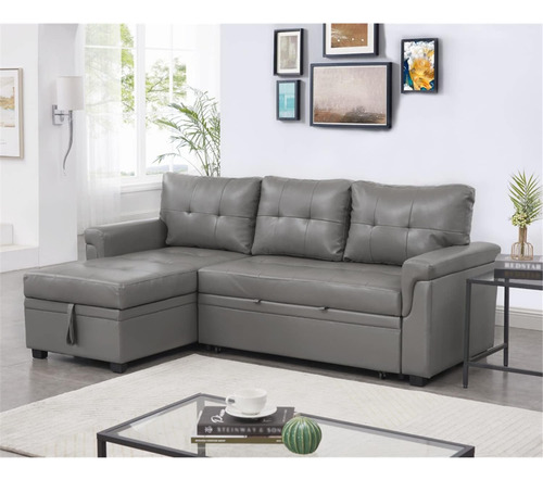 Sofá Modular C/diván De Almacenamiento; Gris; Naomi Home