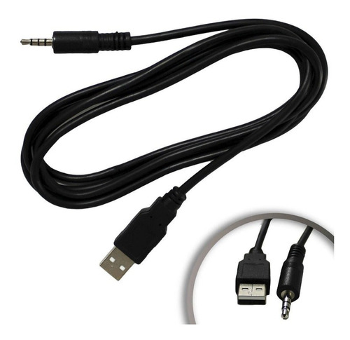 Cable De Audio Auxiliar Plug 3.5 A Usb Macho 1,5 Mts