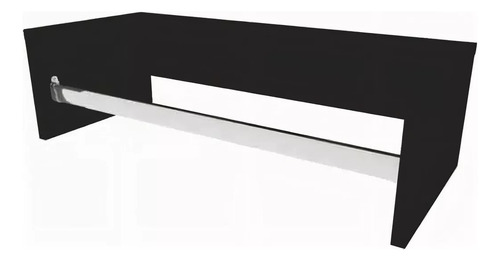 Cabideiro De Roupas Arara De Parede 60cm Mdf 15mm Preto