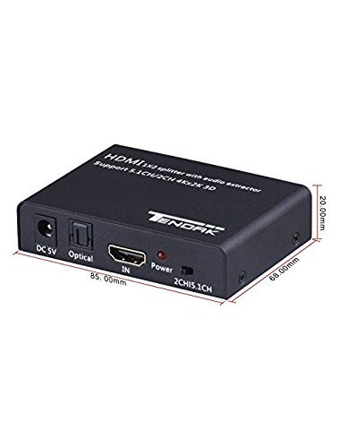 Splitter Hdmi 1x2 Tendak 4k Con Hdmi Audio Extractor + Óptic