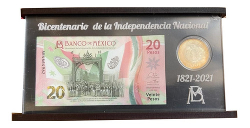 Pedestale De Acrilico Para Billete Y Moneda Del Bicentenario