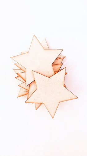 Imagen 6 de 6 de Kit Estrellas X 50u - 8cm - Mdf / Fibrofacil