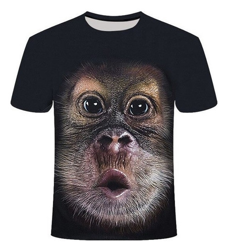 Camiseta Con Estampado 3d Orangutan/mono