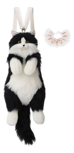 Bonita Mochila Con Forma De Gato De Con Bufanda Rosa