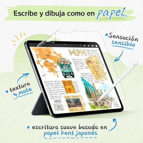 2 Micas Protector Pantalla Para iPad 10 Gen Textura Papel