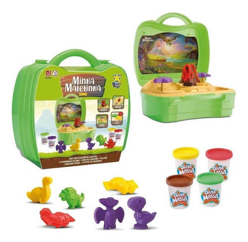 Minha Maletinha Dinossauro Massinhas E Forminhas - Divertoys