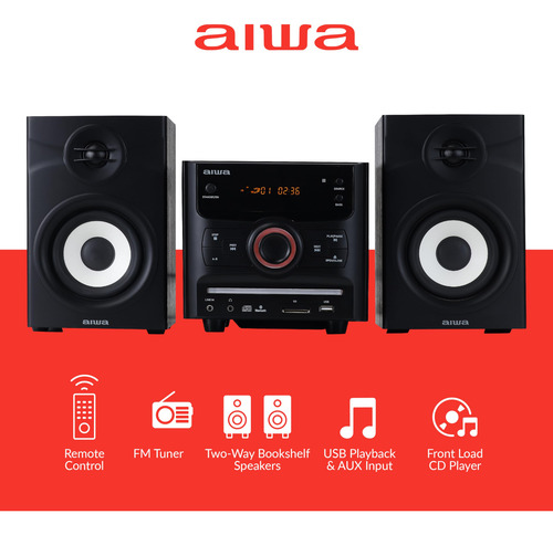 Micro System Aiwa Bluetooth De 60 W Con Altavoces De Estante